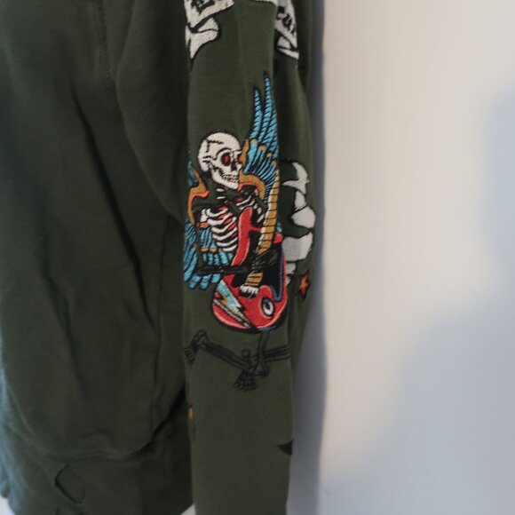 Womens Zadig & Voltaire Dark Green Multicolor Skeleton Graphic Sweatshirt Top M - Picture 8 of 16